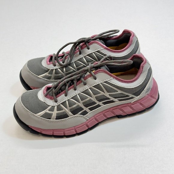 Ergo Cat Caterpillar Steel Toe Comfort Sneaker Shoes Women's 9 Pink Gray Flex - Picture 2 of 15